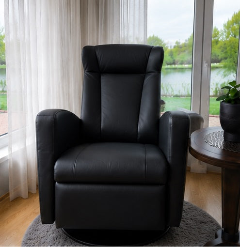 Queen Relex chair in leather with swing and footrest