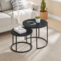 Round Coffee Table Set – Black (2 pcs)