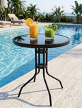 Outdoor/terasse table 60 cm Black top